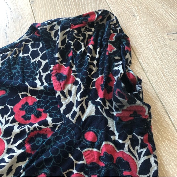 Guess Floral Print Tie Waist Dress in Red & Black Size S - Picture 13 of 13